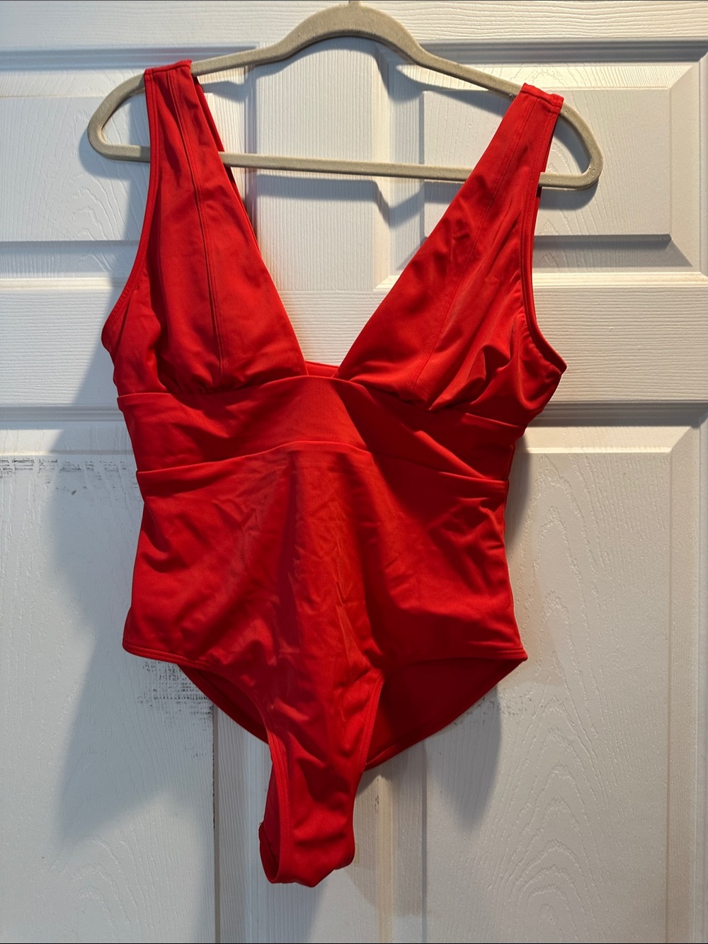 Andie Mykonos Red One-Piece Plunge Bathing Suit M Swimsuit - Picture 4 of 10